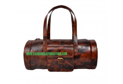 Fashion Business Men Cowhide Leather Duffle Bag Weekend Travel Gym Luggage Bag With Independent Shoes Bag